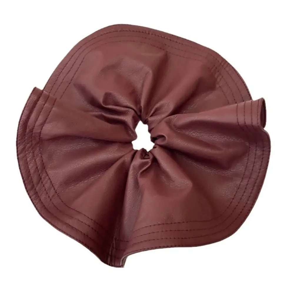 

Oversized Leather Scrunchies Solid Color Trendy Large Intestine Hair Rope Ponytail Holder Sweet Korean Style Hairbands Girls