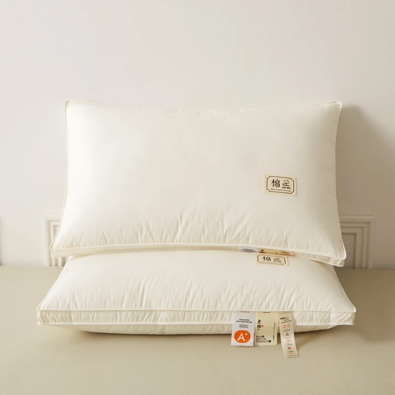 Five Star Hotel Pillow 48x74cm Pillow Core for Home Deep Sleep Neck Protection Without Collapsing Velvet Fiber Breathable Pillow