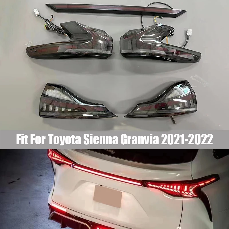 

Taillight Assembly Suitable for Toyota Sienna Granvia 2021 - 2022 Through-dragon Scale Taillight Streamer Steering