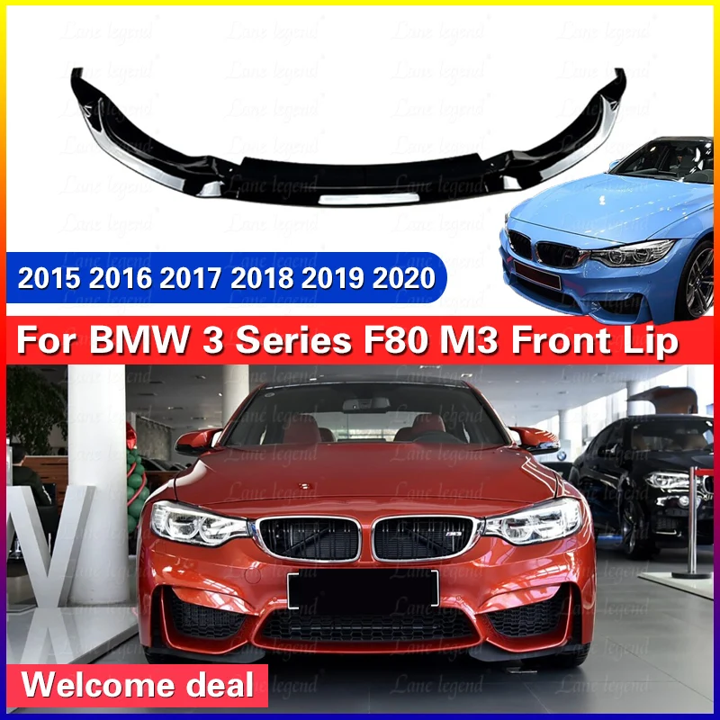 Front Bumper Surround Spoiler Lip for BMW 3 Series F80 M3 2015-2020 Car Body Kit Splitter Protection Auto Accessories