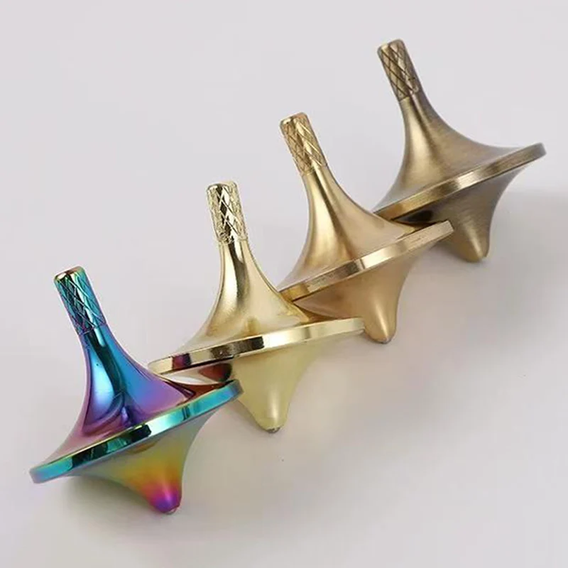 Stainless Steel Spinning Top Metal Desk Fidget Toys Anxiety and ADHD Anti Stress Gadget Novelty Gifts for Teen Boys Kids Adults