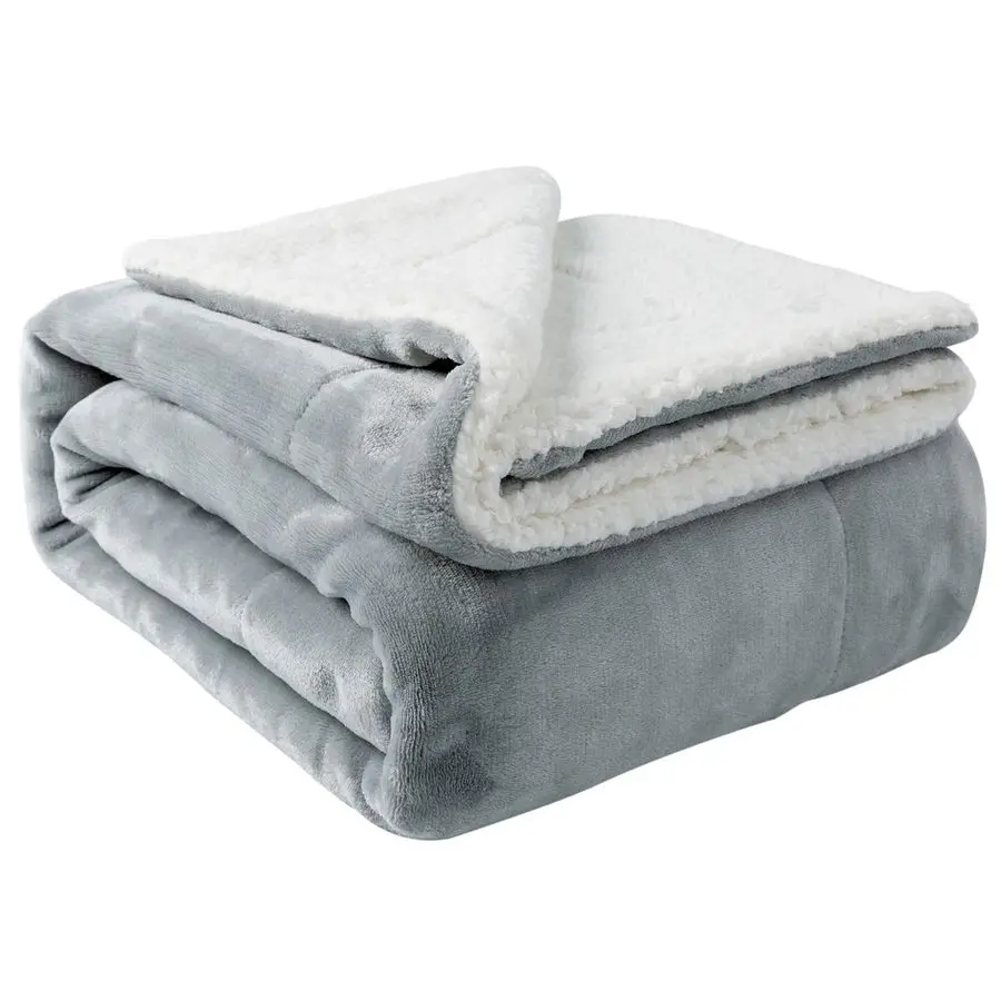 

Sherpa Blanket Twin Thick Warm Blankets for Winter Bed Super Soft Fuzzy Flannel Fleece Wool Like Reversible Velvet Plush Fabric