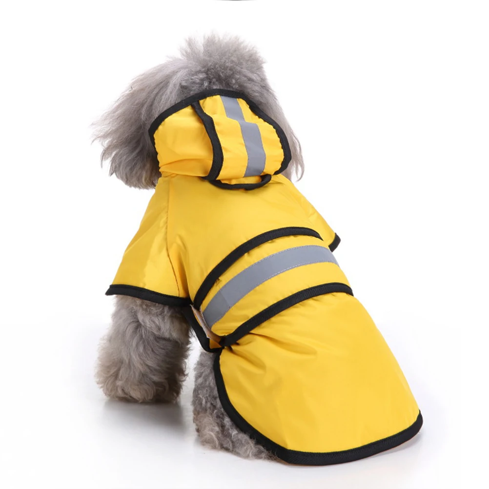 

Pet Dog Reflective Raincoat Waterproof Hooded Jacket Jumpsuit for Golden Retriever Elastic Material Safety Rainy Season Dog Wear