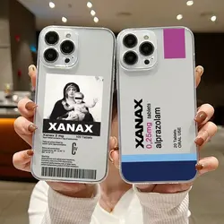 XANAX-funda de teléfono para iPhone, cubierta transparente para iPhone 15, 14, 13, 12, 11, Mini Pro Max, X, XR, XSMax, 6S, 6, 7, 8 Plus, SE20