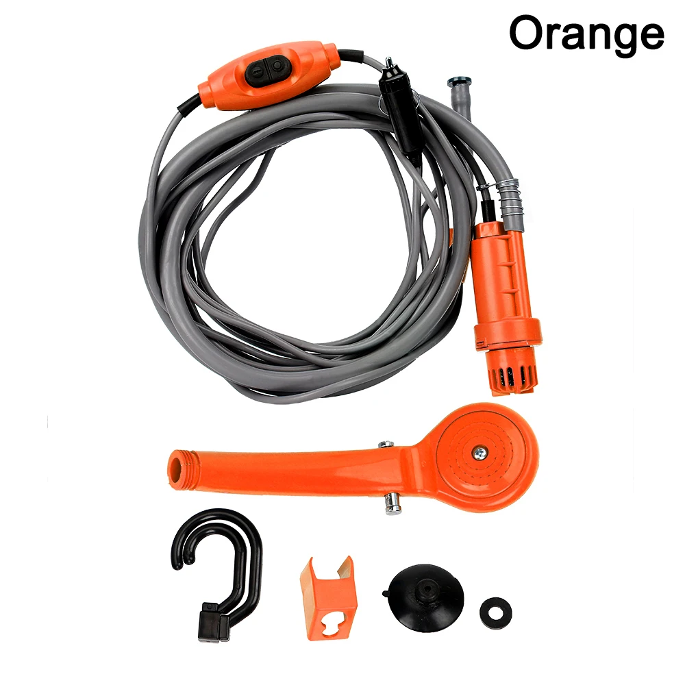 Douche de camping électrique 12 V avec pompe submersible et tuyau 2