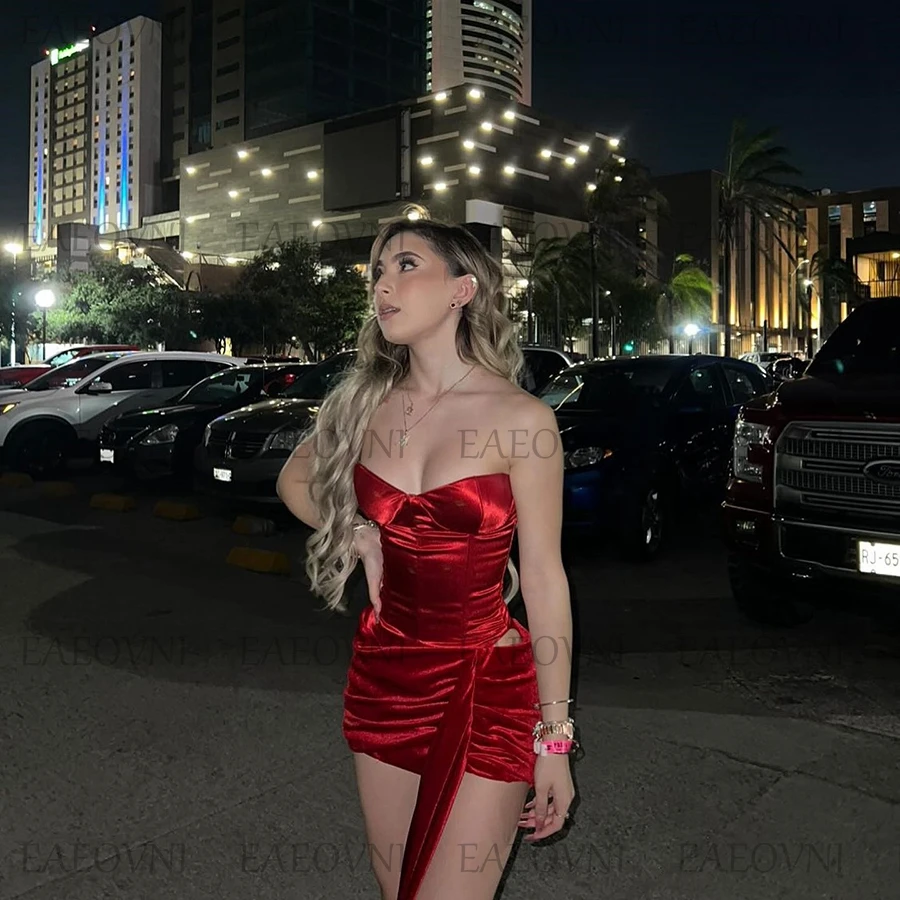 Customized Temperament Backless Solid Color Party Dress Sweetheart Mini Sexy Prom Vintage Grace Women Es Vestidos Banquet