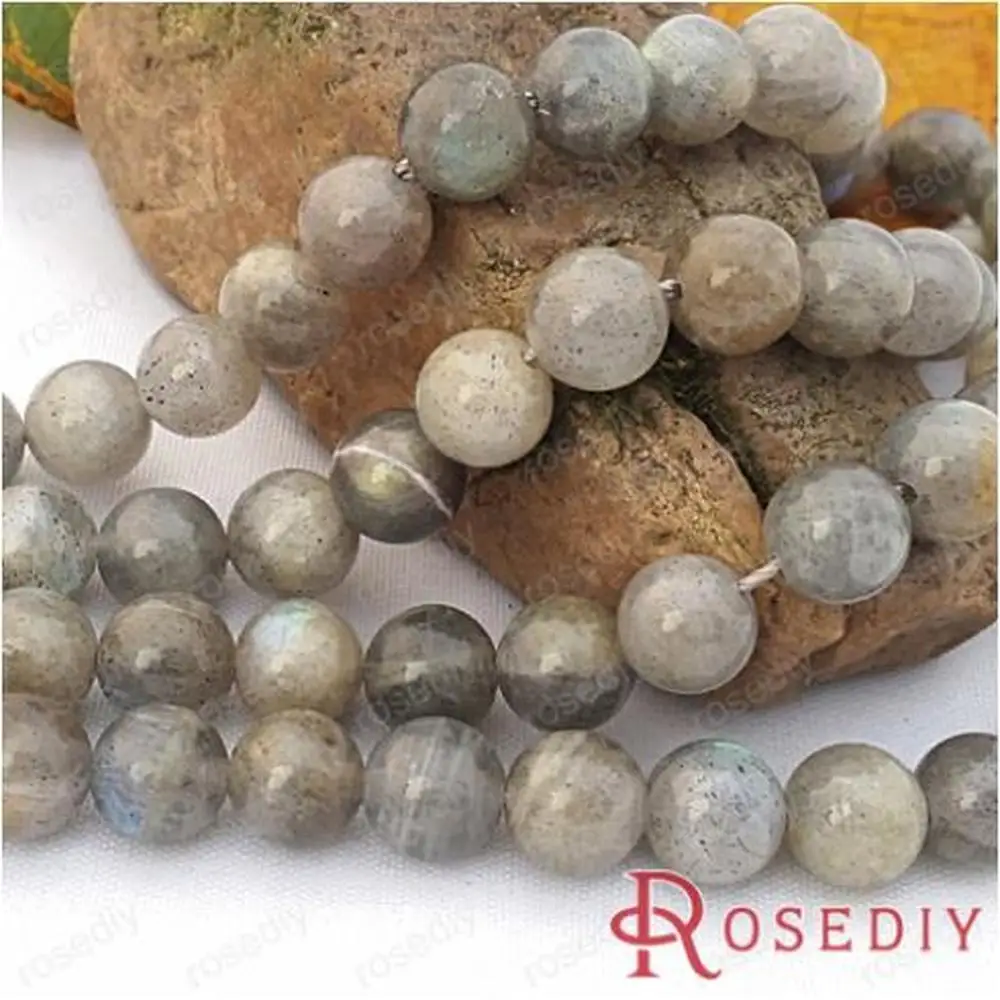 (JM6737)Wholesale Diameter 8mm Round Natural Stone Spectrolite Beads Diy Jewelry Findings Accessories Roughly 45 pieces