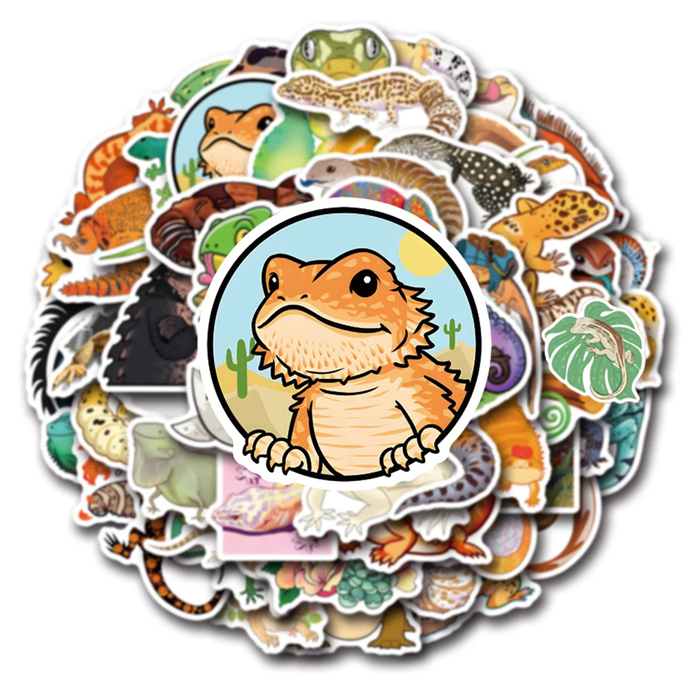 10/30/50/100 個かわいいファットテールヤモリトカゲ漫画ステッカーかわいい動物デカール DIY スケートボードスーツケースラップトップおかしいステッカーおもちゃ