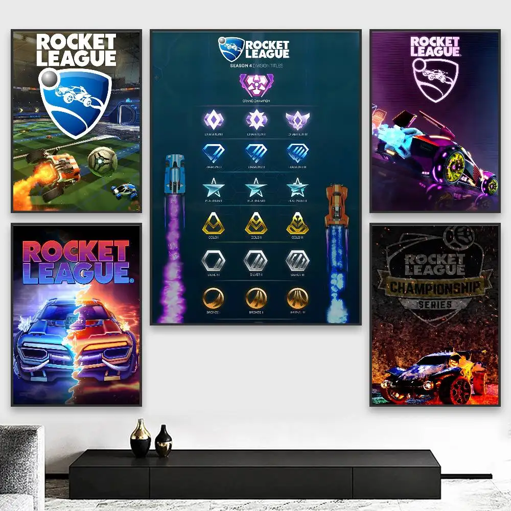 ملصق R-Rocket L-League عالي الدقة على الحائط اللاصق المقاوم للماء لغرفة المعيشة وغرفة النوم والديكور الجمالي