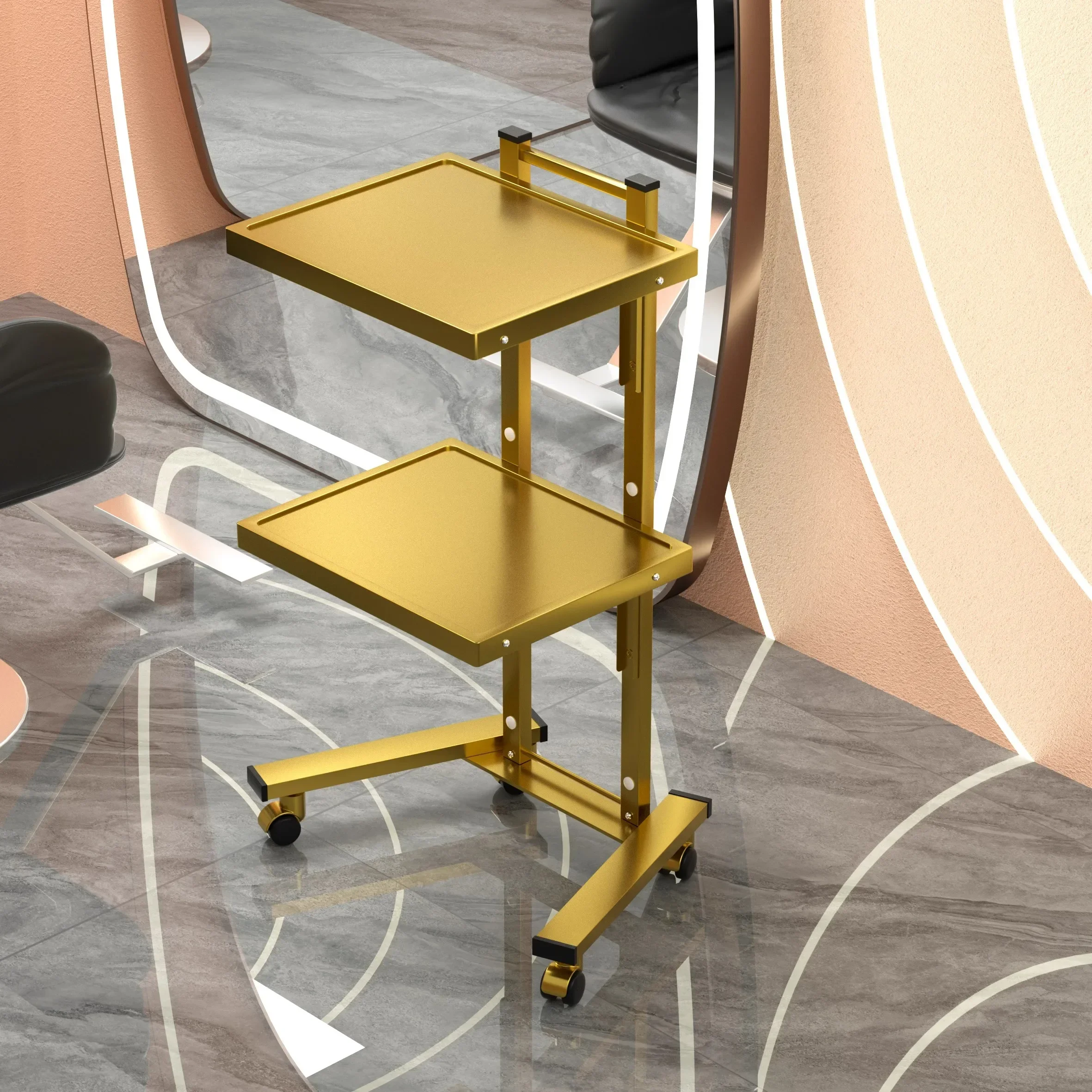 shop cart Beauty salon special multi-functional hair salon hand push beauty cart Thickened stainless steel hair salon cart