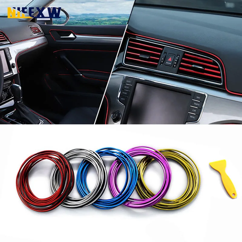 Car Interior Decorative Strip 3D Car Door Center Console Gap Instrument Panel Decorative Line Car Modification Supplies