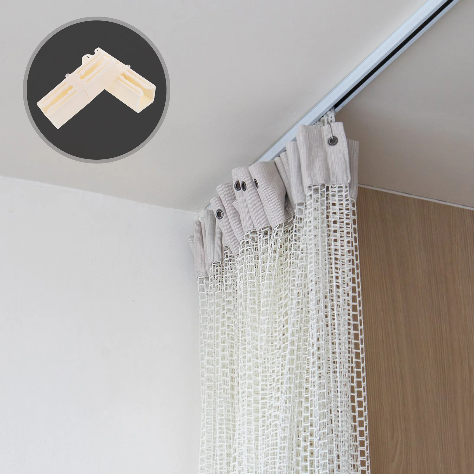 

10Pcs Plastic Curtain Track Connectors Foldable Space-Saving Easy Install for Ceiling Window Rail Drapery Joints
