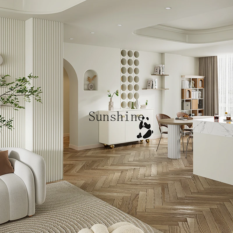 خزانة تخزين مطعم الرياح الفرنسية باللون الأبيض الحديث والبسيط