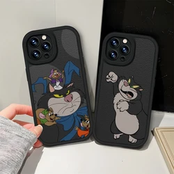 Cinderella Lucifer Cat Phone Case For IPhone 15 11 14 13 12 Pro Max Mini X Xr 8 Plus SE2020 Leather Black Soft Silicone Cover