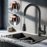 Kitchen Faucets 304 stainless steel Pull Out Kitchen Sink Water Tap Deck Mounted Mixer Stream Sprayer Head Hot Cold Taps