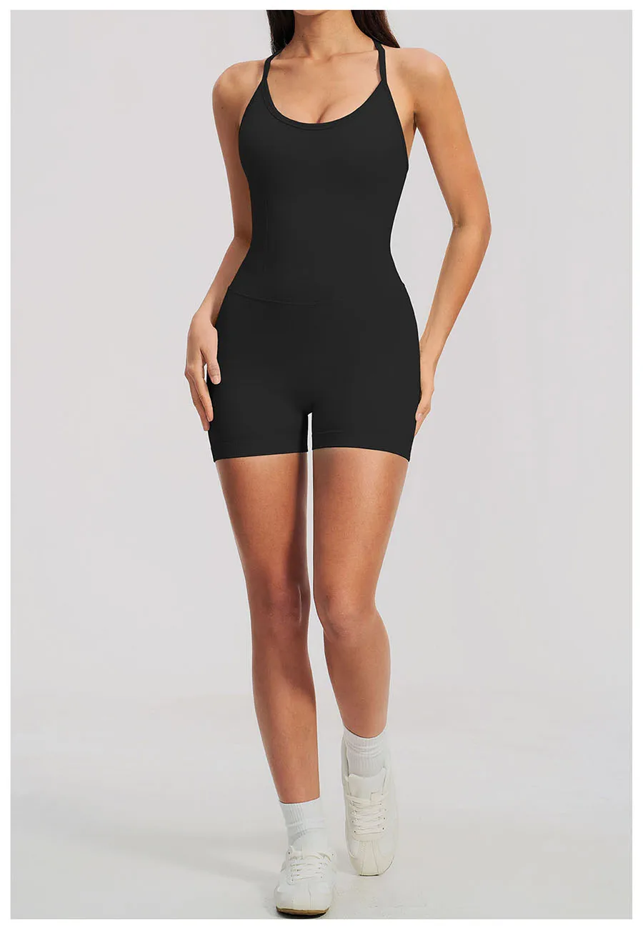 Yoga-Sets Nahtlose Gym-Jumpsuits Damen Einteiliger Sport-Bodysuit Overalls Aktivbekleidung Fitness-Trainingskleidung Kurze Outfits – Detail 20
