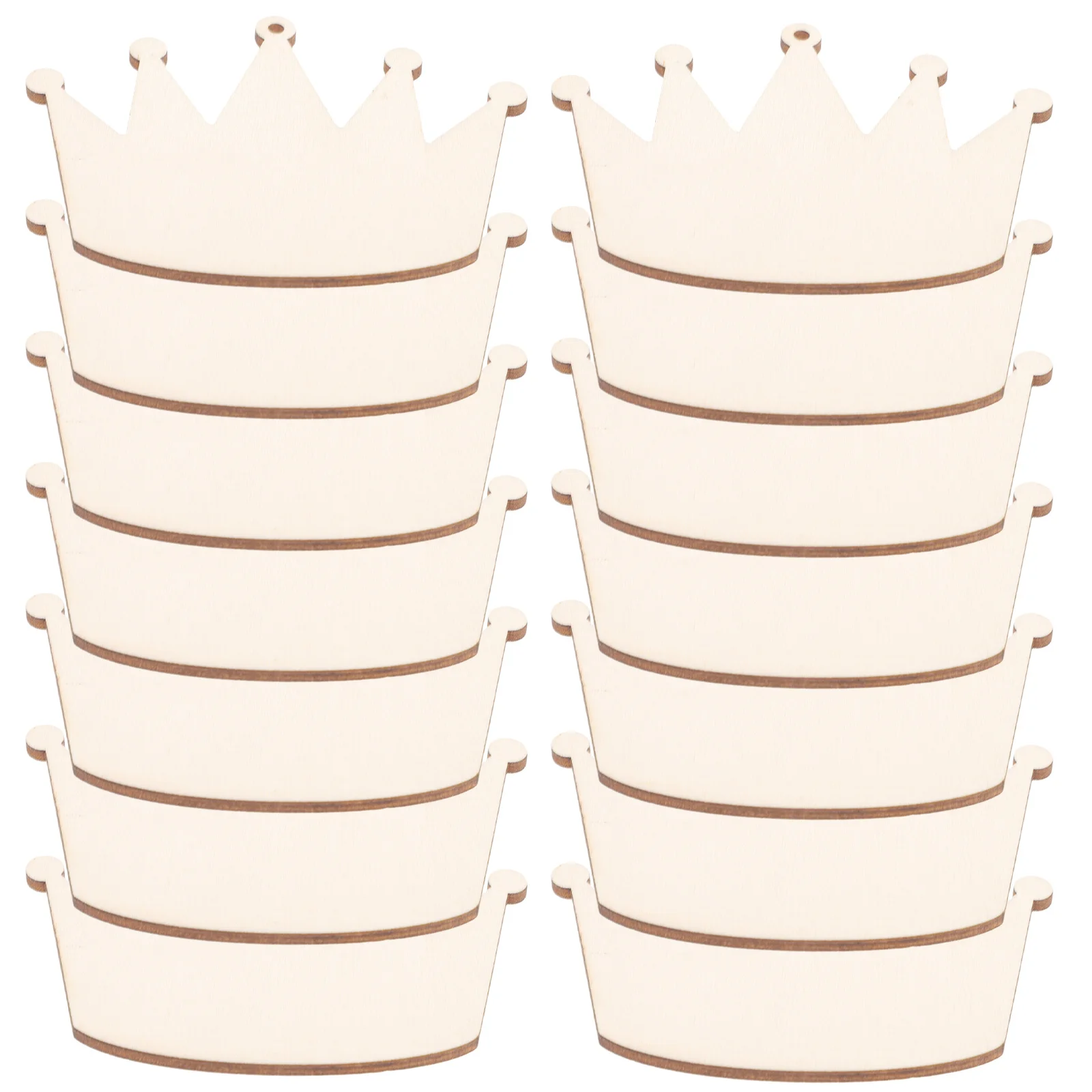 

10Pcs Sincere Wood Crown Pendants Elegant DIY Wood Pendant Materials for Craft Lovers Jewelry Decor Decoration