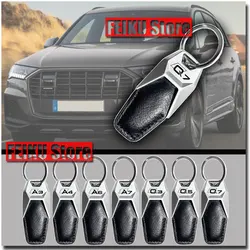 Auto Styling Leder Metall Auto Schlüssel bund Sport Logo Schlüssel anhänger für Audi A3 A4 A6 A7 Q3 Q5 Q7 Schlüssel ring Zubehör