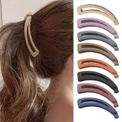 Women Horsetail Hair Claw Banana Shape Plastic Back Head Hair Clip Simple Elegant Hairpin Head Accessories Elegant Hair Pin