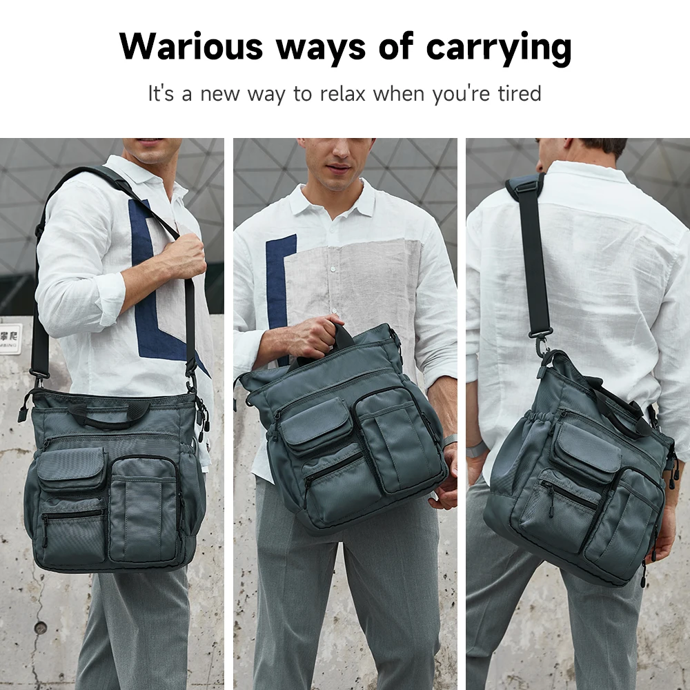 Imagem -06 - Bolsa Mensageiro de Ombro Multifunções para Homens Mala Casual de Negócios Mochila Usb Masculina Bolsa de Viagem de Grande Capacidade Moda