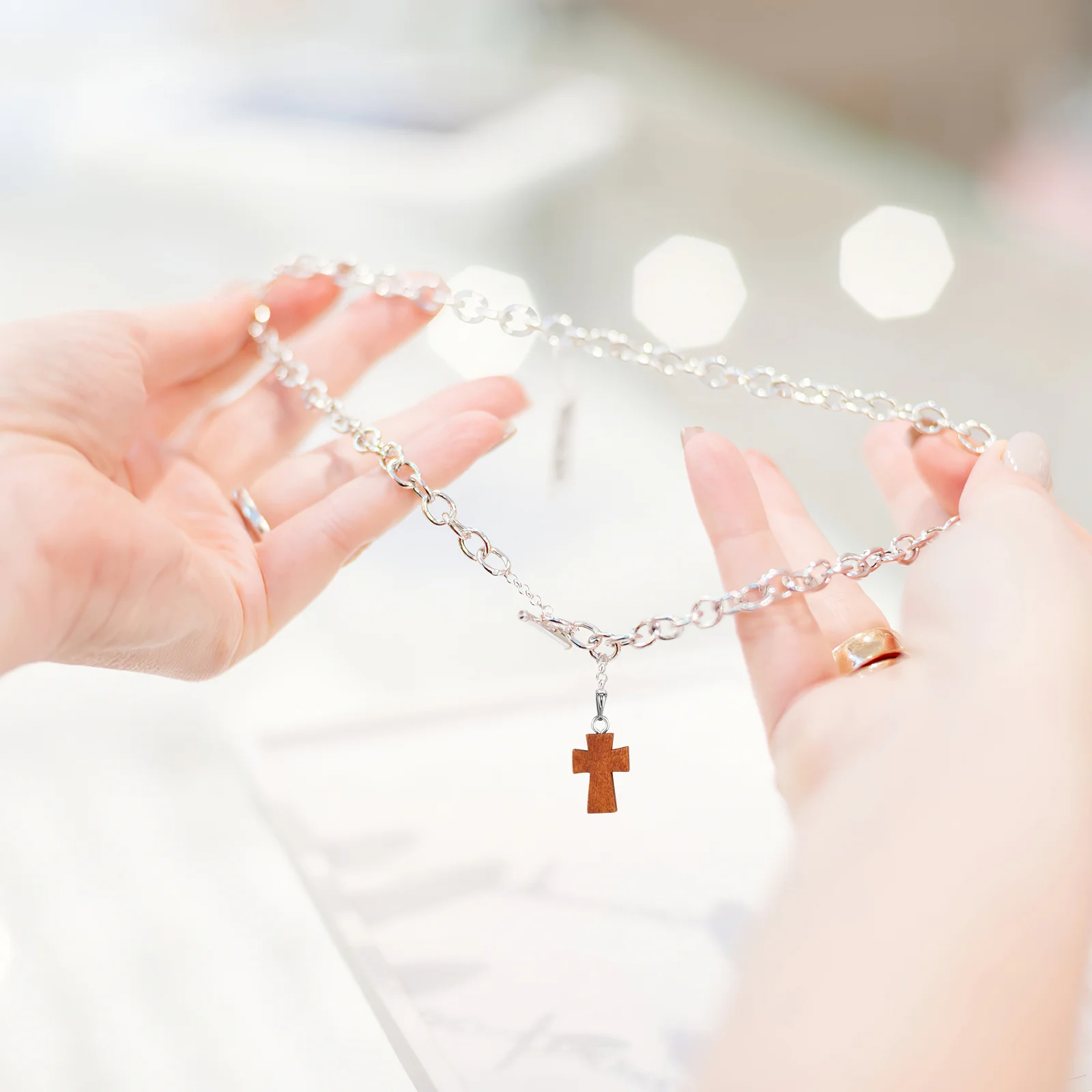 

15 Pcs Accessory Bracelet Small Crosses Embellishment Jewelry Charm Loose Beads Necklace