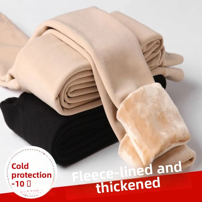 

Winter Women Warm Velvet Stretchy Leggings Pants Elastic Waist Long Trousers Thiened Printed Casual Bot