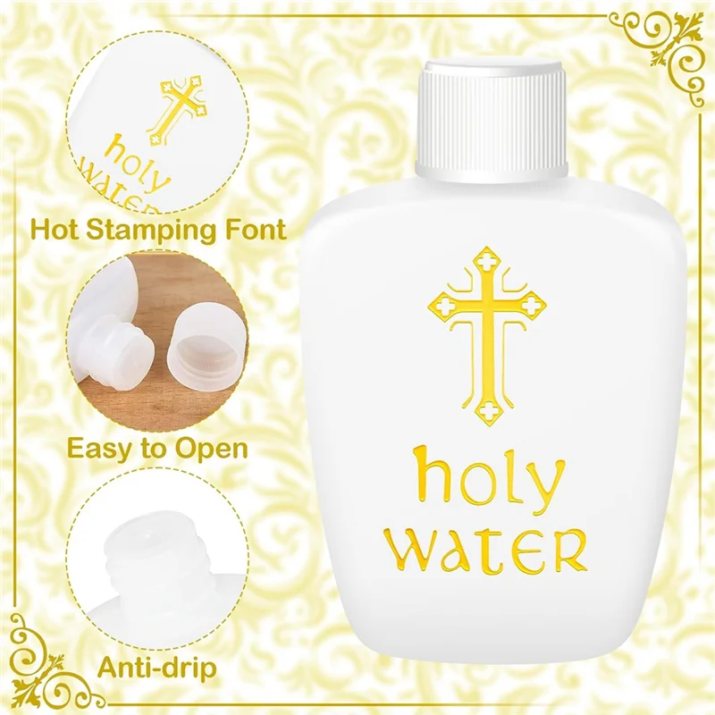 

AA05 20 шт. бутылки для святой воды пластиковые 2 унции контейнер для святой воды пустые контейнеры для католического христианского Хэллоуина 60 мл