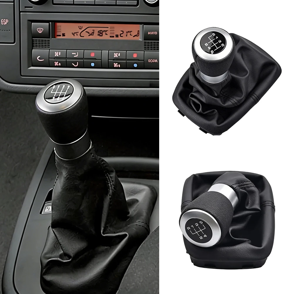 

Gear Shift Lever Knob Dust Cover Kit For Seat Alhambra 2000-2010 5 Speed 6 Speed Black ABS Leather Complete Set