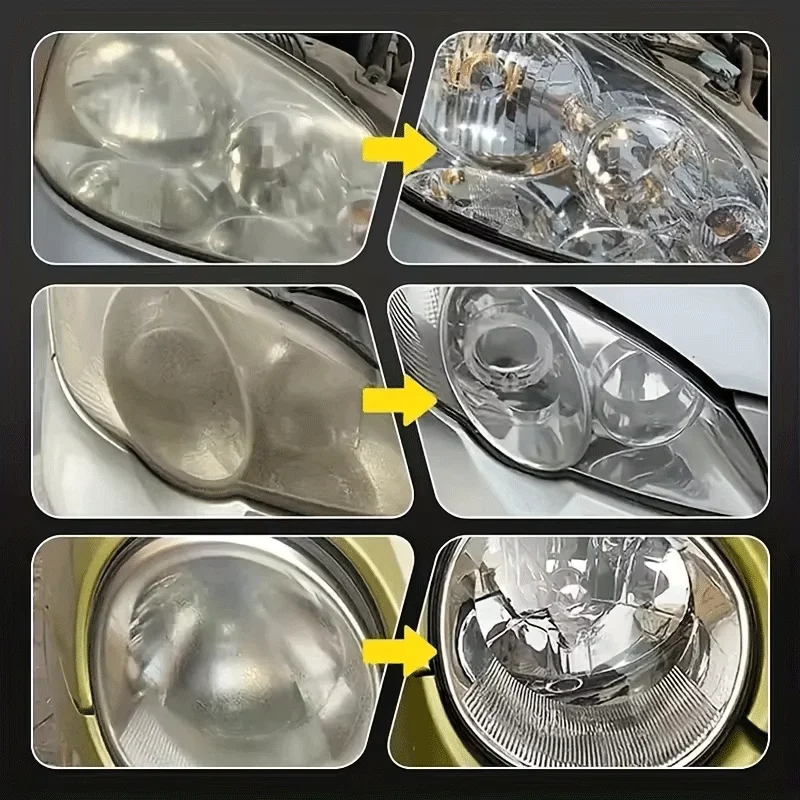 Car Headlight Restoration Polishing Kit - Scratch Remover & Oxidation Cleaner Repair Paste for Headlamp Assembly
