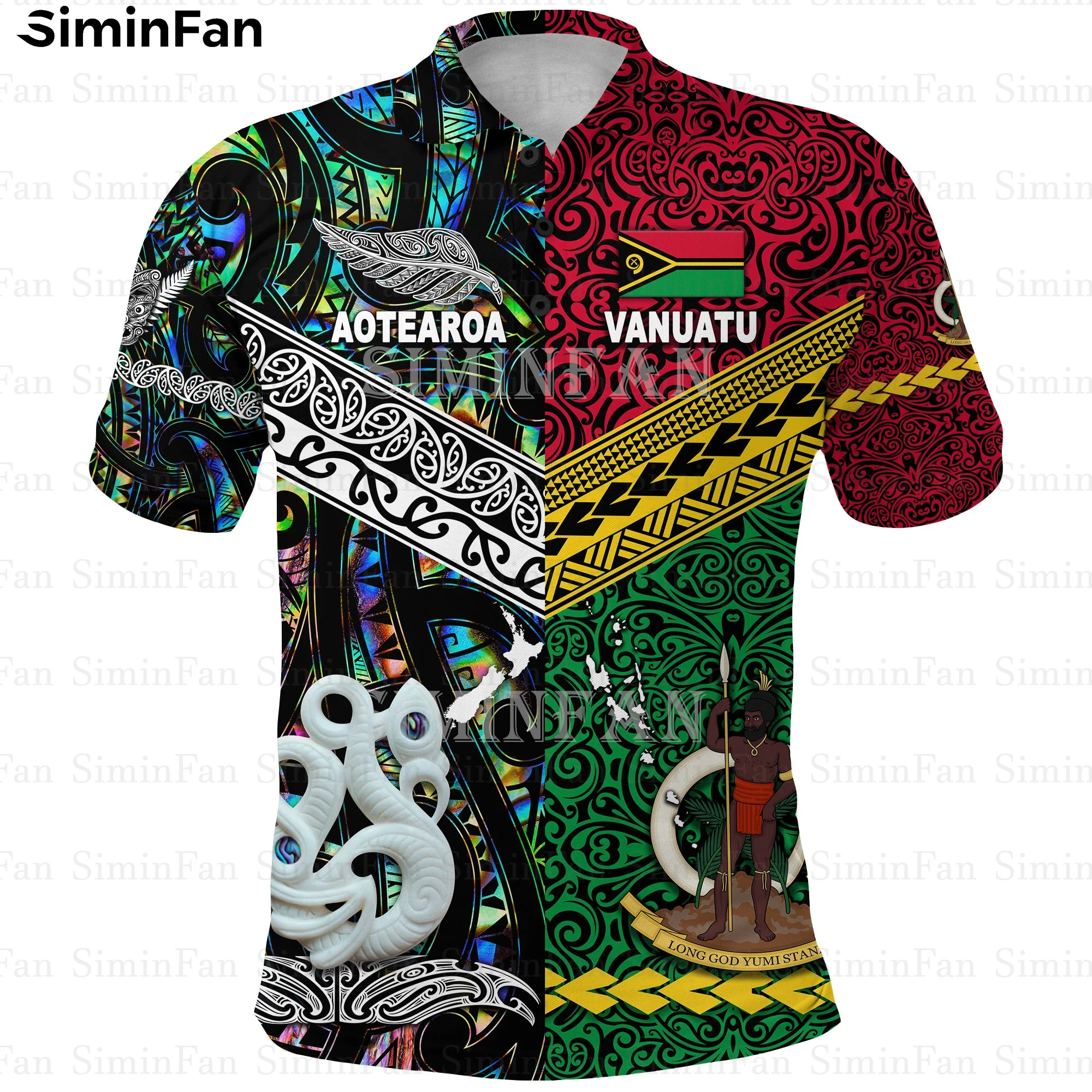 Vanuatu New Zealand Maori 3D Full Printed Mens Polo Shirts Male Summer Tees Unisex Female Tops Casual Streetwear Short Sleeve