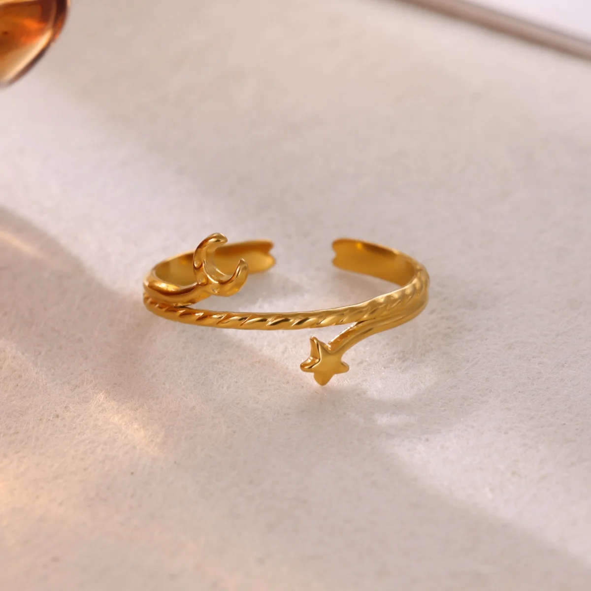 Mond- und Sternringe für Frauen und Mädchen, wasserdicht, verstellbar, Edelstahlring, Trend 2026, arabischer Statement-Schmuck, kostenloser Versand
