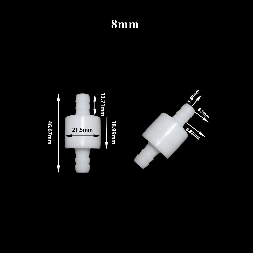 1PC 4/6/8/10/12mm Plastic One Way Non Return Fluids Check Valve For Fuel Gas Liquid Home Improvement Parts
