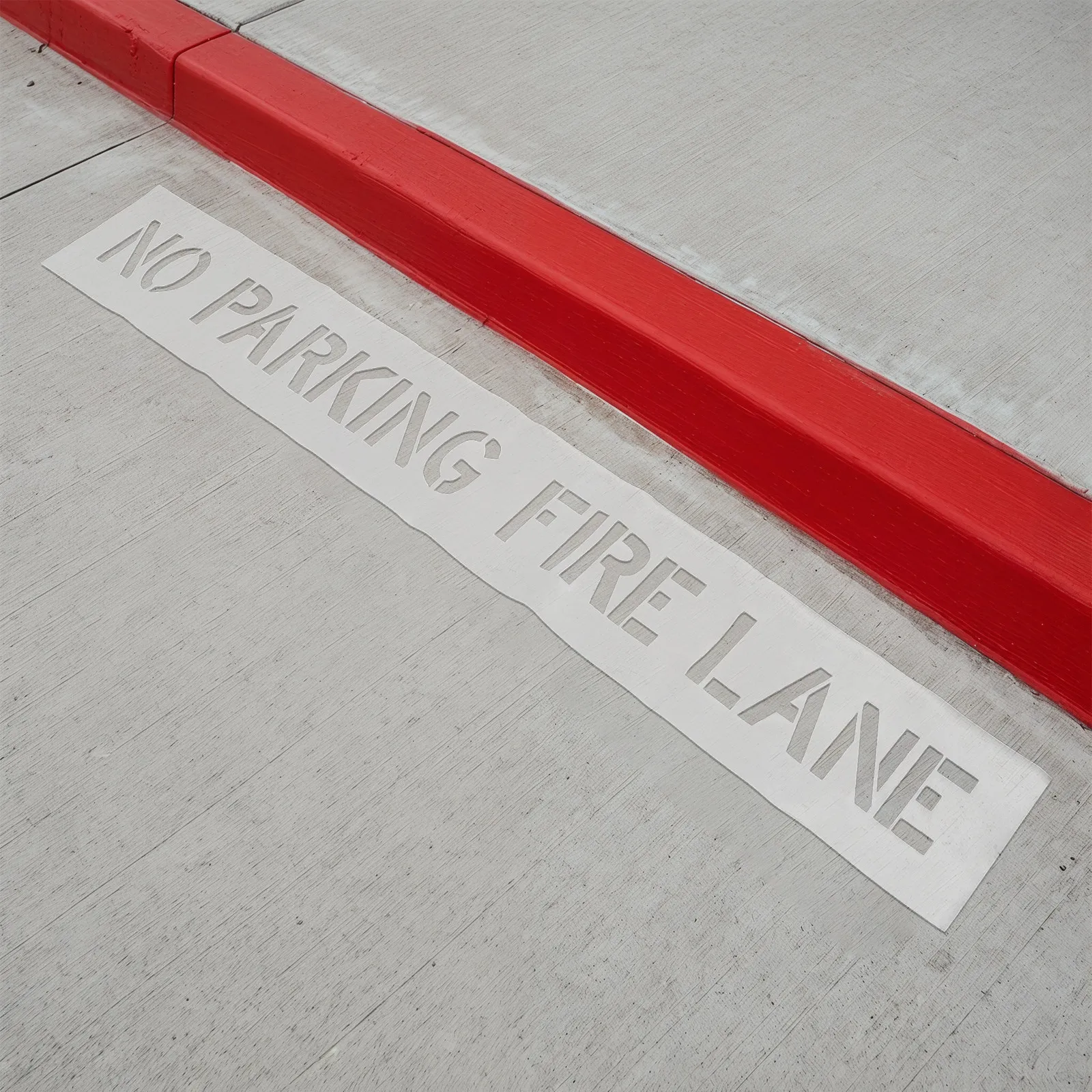 No Parking Stencil Reusable Silicone Pavement Marking Template 8 by 52 Inch for Curbs Roads Parking Lots