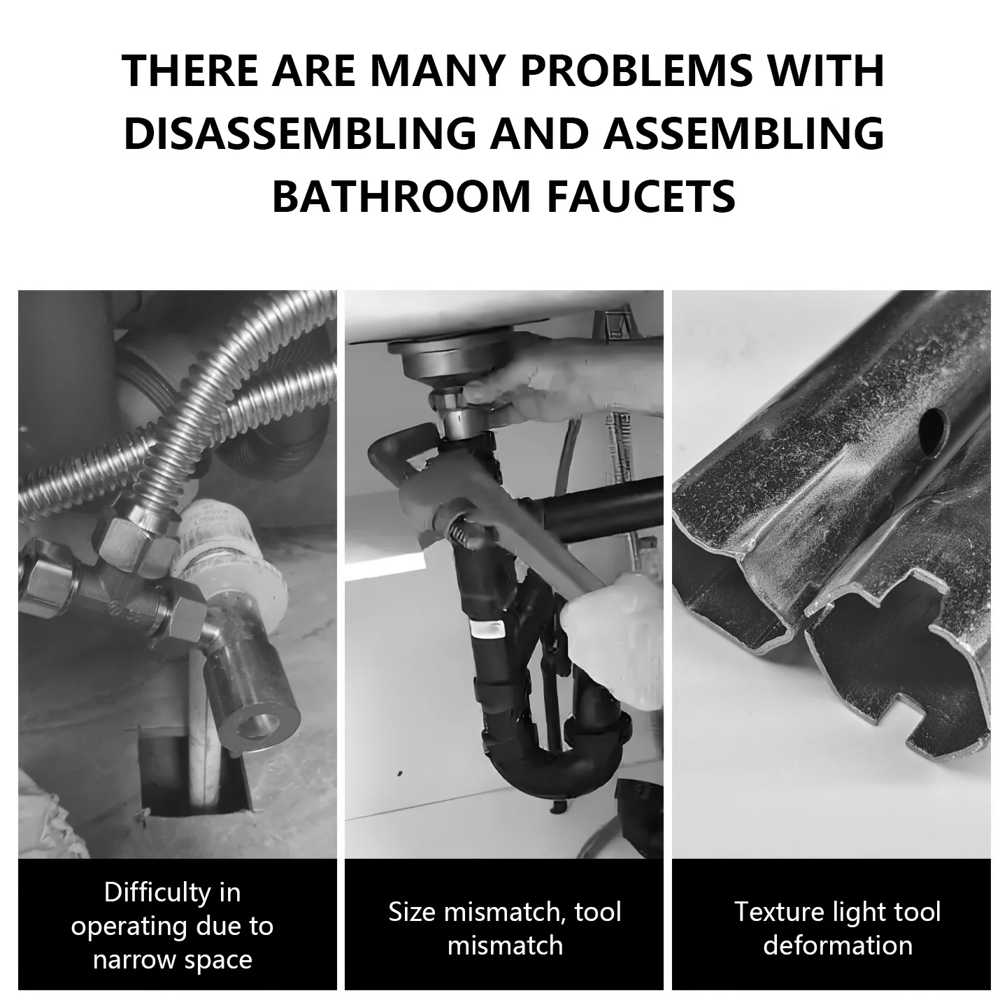 Badezimmer-Steckschlüssel, Waschbecken- und Gemüsebecken-Demontagewerkzeug, Installation und Wartung, Sechskant – Detail 8