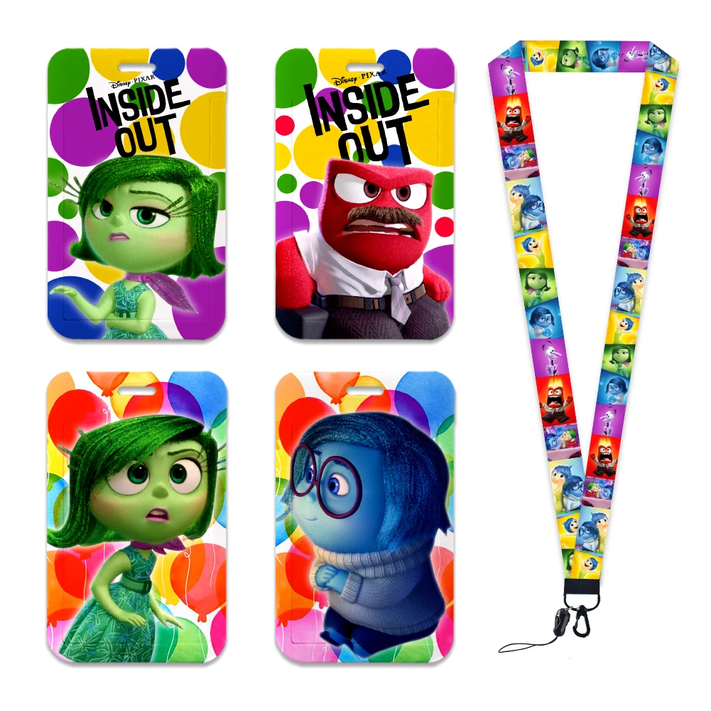 Lastest Inside Out 2ความสุขความโกรธความรังเกียจความกลัว lanyards ตลกป้ายผู้ถือบัตรประจำตัวบัตรแขวนเชือก lanyards ของขวัญ