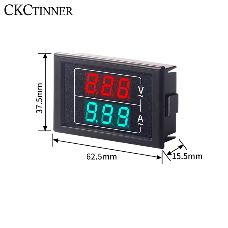 Imagem -06 - Voltímetro Digital Amperímetro Led Medidor de Volt Digital Duplo Calibre Ac80380 220 450v Ac0.00-99.9a 1.00 a 199a Medidor de Corrente D855035va