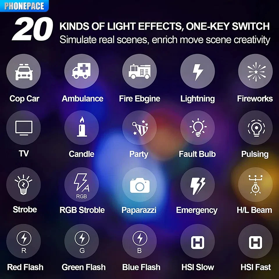 LED RGB Camera Light Full Color Output Video Light Kit Dimmable 2500K-9000K Bi-Color Panel Light CRI 95+ Rechargeable 3300mAh