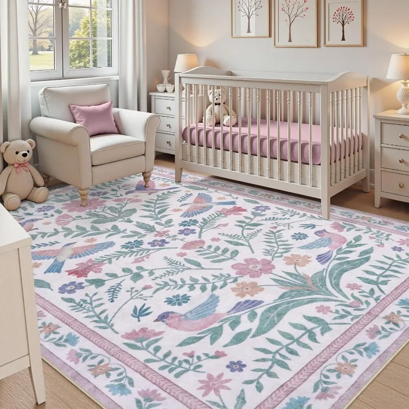 

Розовый ковер для гостиной, машинная стирка, нескользящий плюшевый коврик для спальни, цветочный узор, диван, журнальный столик, коврик 러그 Ковер Alfombra