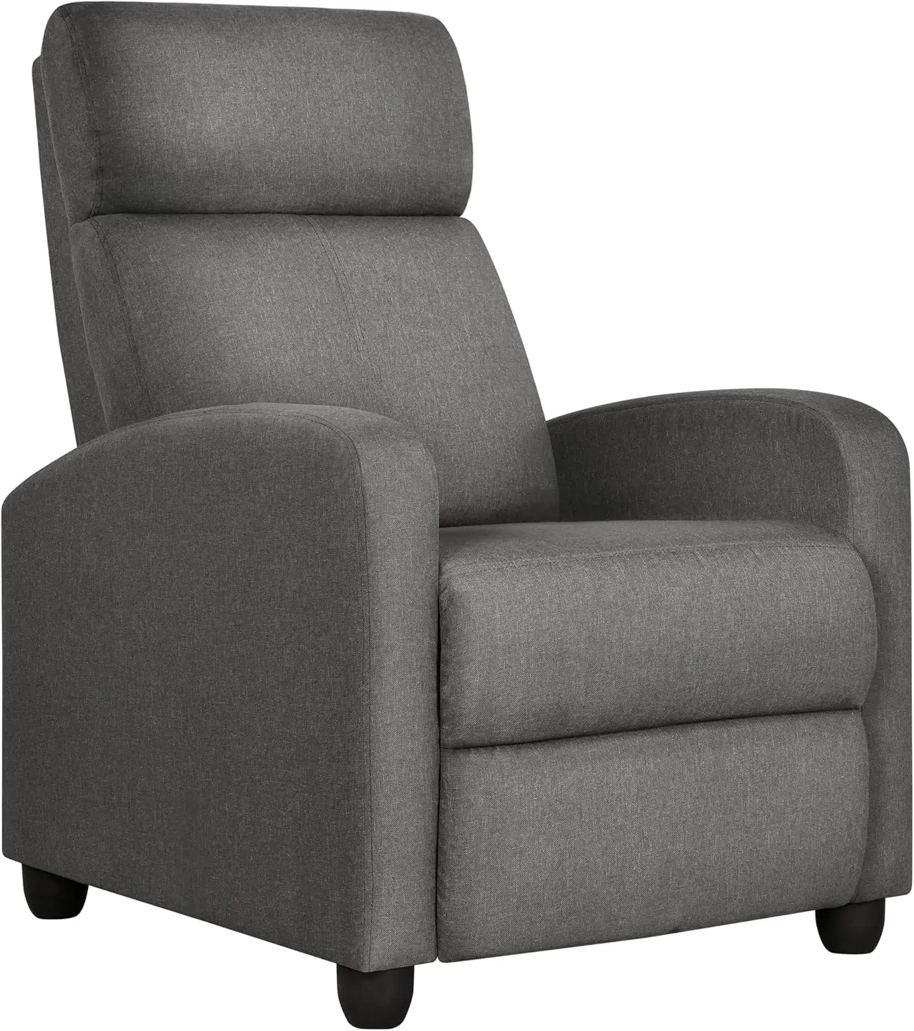 Silla reclinable de tela, sofá individual ergonómico ajustable con cojín de asiento más grueso, asientos modernos de cine en casa para sala de estar