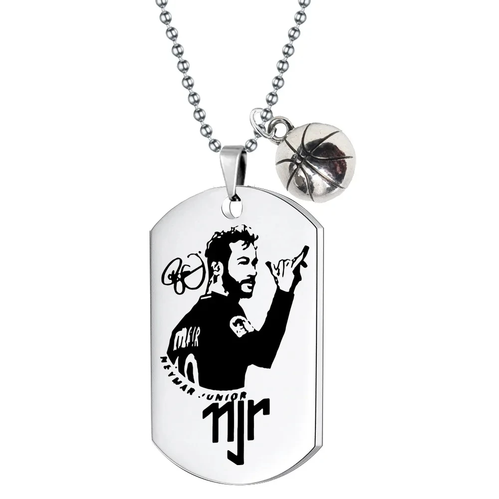 Fashion Messi Stainless Steel Necklace Football Soccer Star Pendant Clavicle Charming Jewelry Fans Accessories Collection Gift