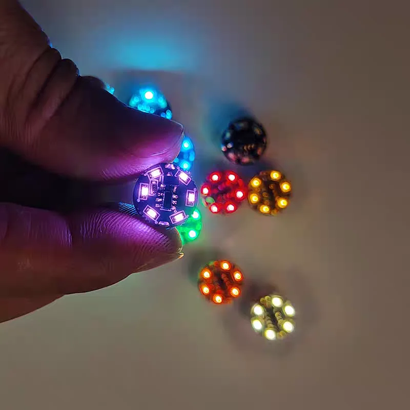 Dia10.6mm 8 Modes Magnetron Flow Lamp Miniature Wireless Lights Toys for Diy Model Making/Gun-dam/Decoration/Model Airplane 1pc