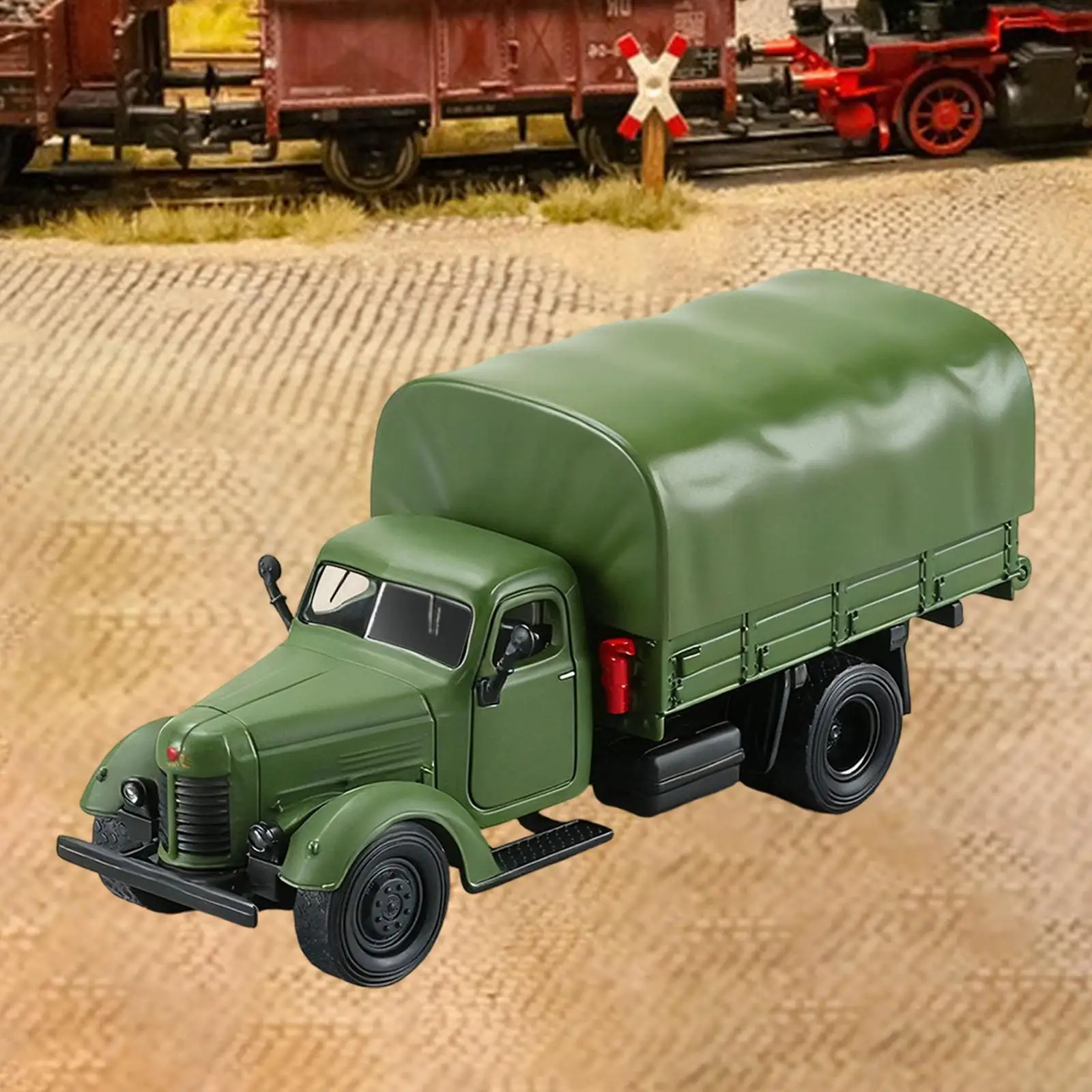 

1/64 Transport Truck Miniature Alloy Vehicle Toy Diecast Model Truck for Movie Props DIY Projects Diorama Scenery Decoration
