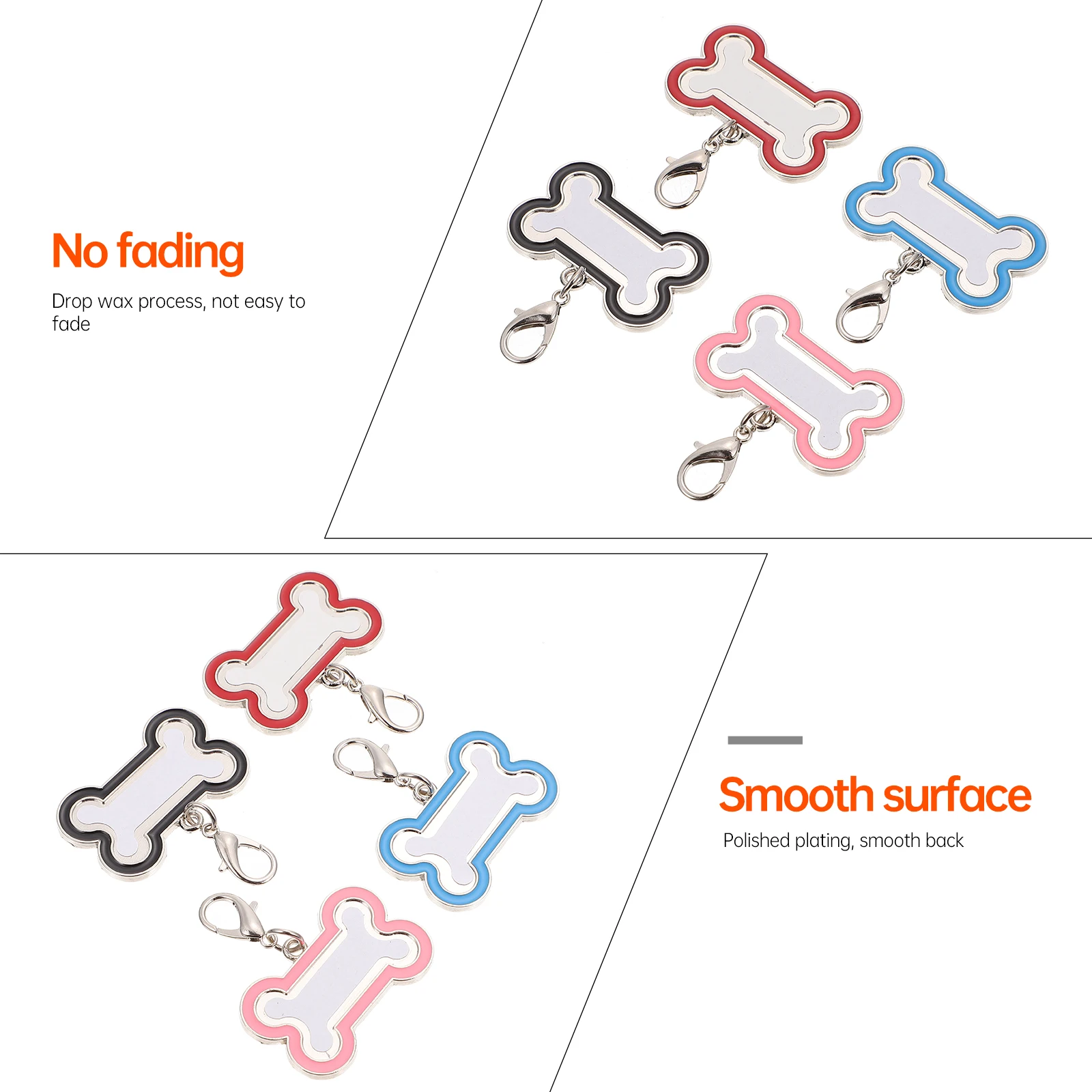 

4 Pcs Sublimation Heat Transfer Hang Tag Custom Stainless Steel Dog Tags Blank Pet Id