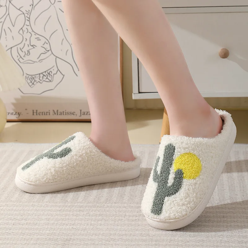 Chaussons de maison courts en peluche pour filles et femmes, chaussures en coton pour dames, moelleux, doux, mignon, chaud, hiver, chambre à