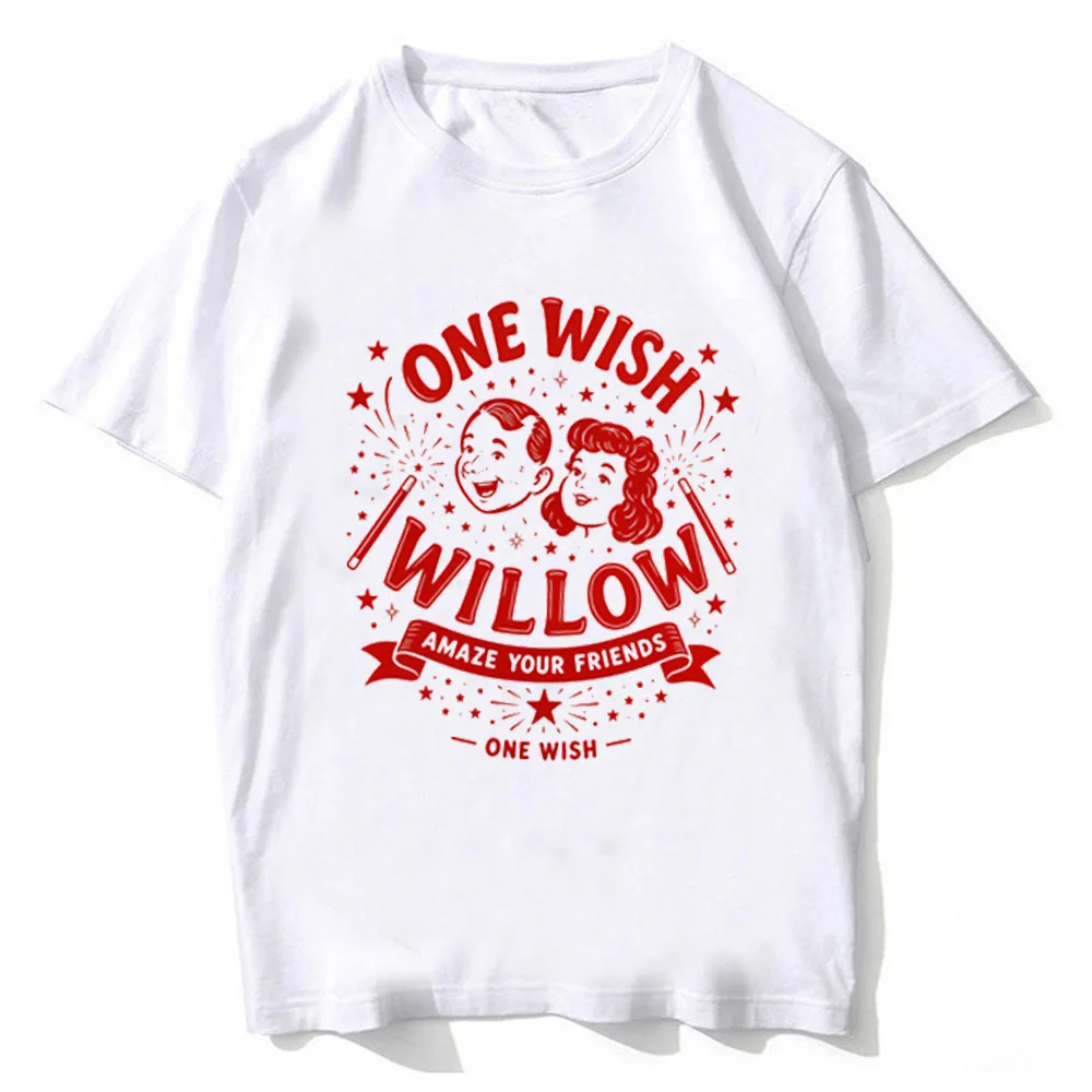 One Wish Willow cotton top tees teen graphic Graphic Breathable 2000s shirt Vintage 80s Grunge 2000s hip hop