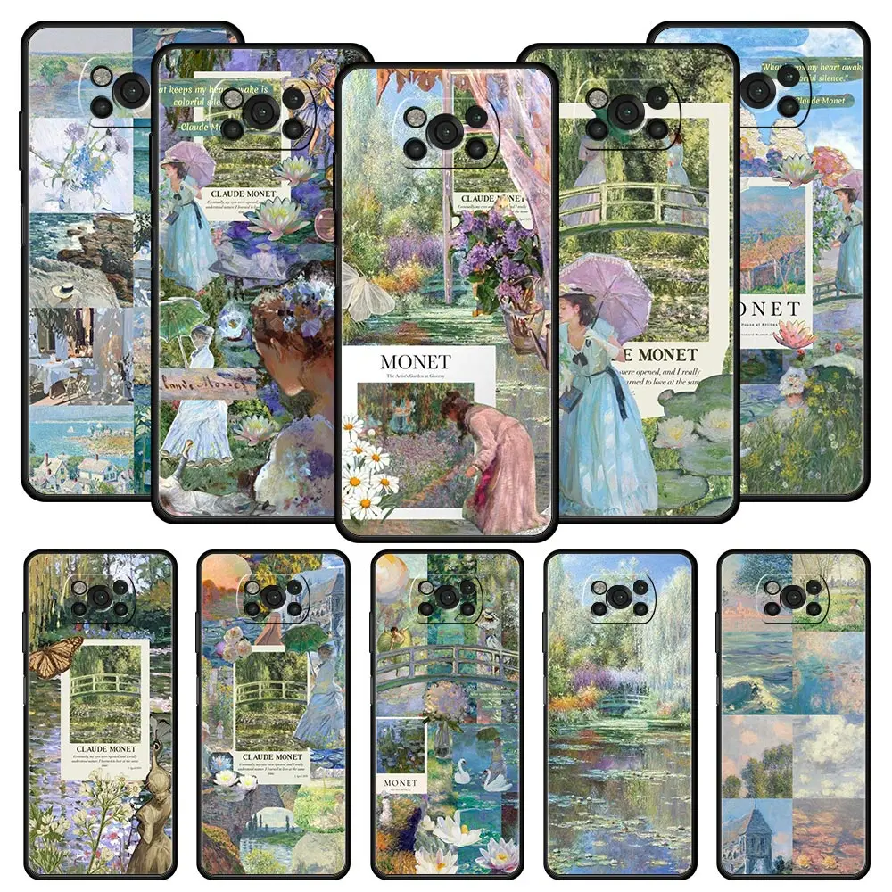 

Claude Monet Art Phone Case For For Xiaomi Poco X6 X5 Pro X4 X3 NFC F5 Pro F4 F3 GT M5 M4 Pro 5G M3 C51 C50 C55 Soft Cover