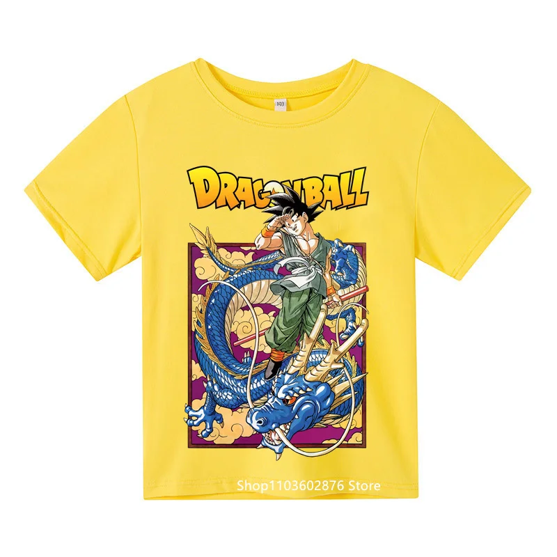 New Dragon Ball Anime Print Stylish Summer Tops for School Boys and Girls