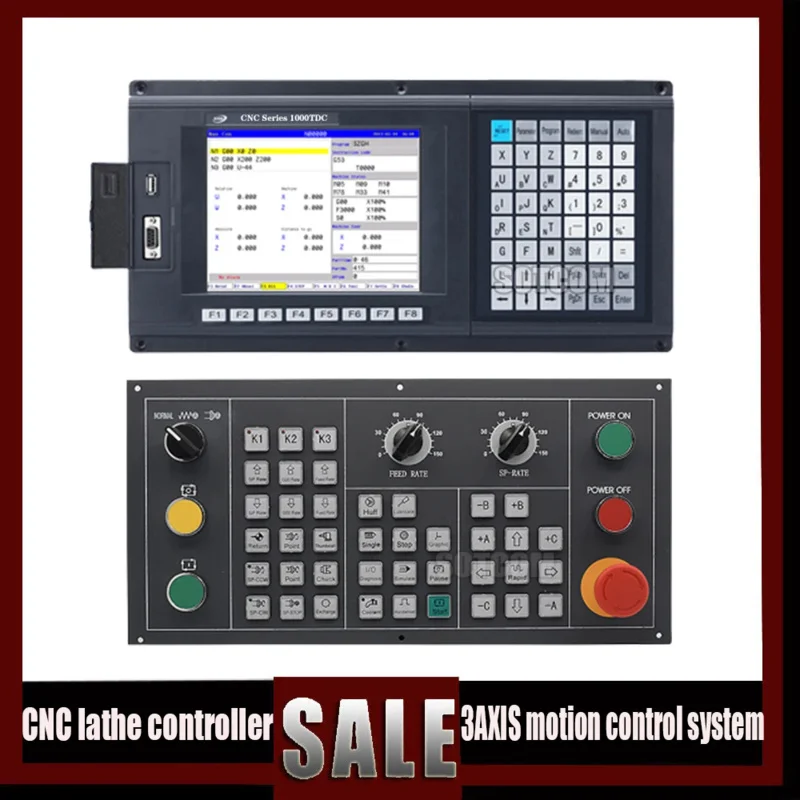 New Cnc 3 Axis Lathe Controller Szgh-Cnc1000Tdc/Tdb English Panel G Code Servo Stepper With Usb Motion Control