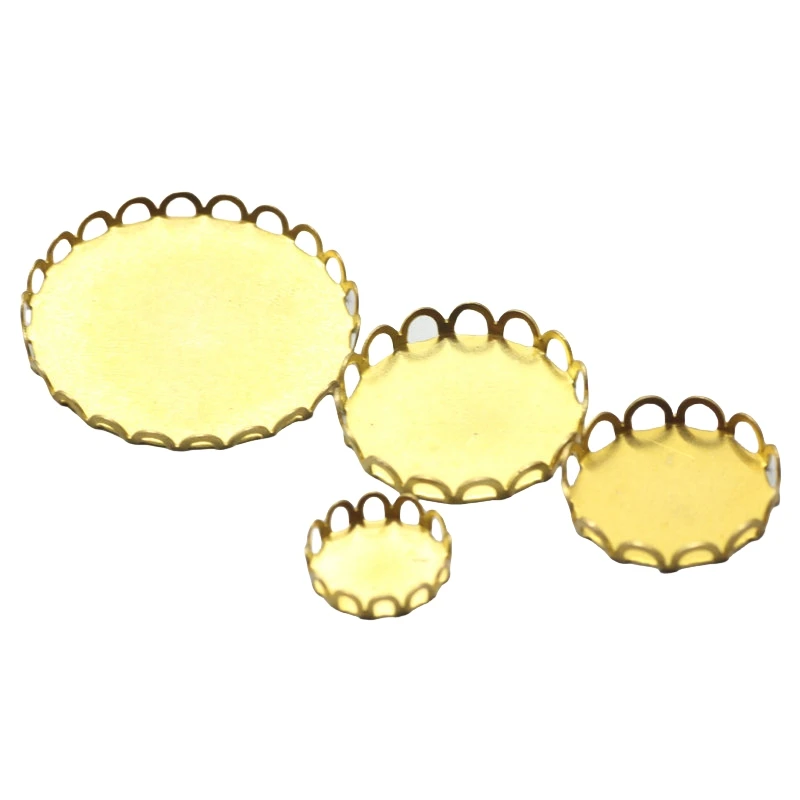 BoYuTe (100 Pieces/Lot) 10-12-14-15-16-20mm Cabochon Base Brass Material Diy Round Blank Tray Base for Jewelry Making