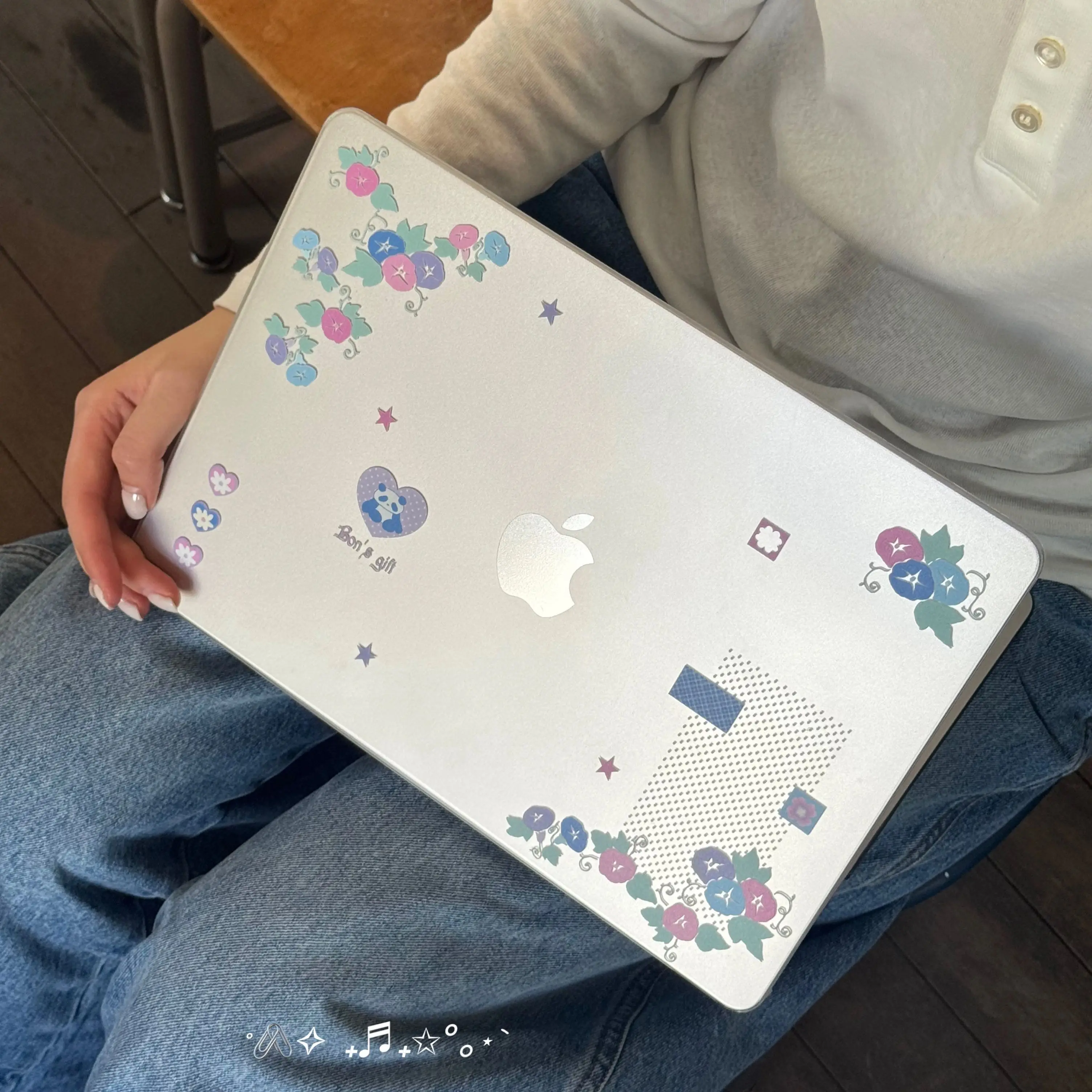 Love Flower Dot StarCrystal Laptop Case For Macbook Air 13.6 M4 NEO 15 M3 Hard Cover For Mac Book Pro 13 M1 M2 14 M4M5 16 Cover